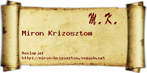 Miron Krizosztom névjegykártya